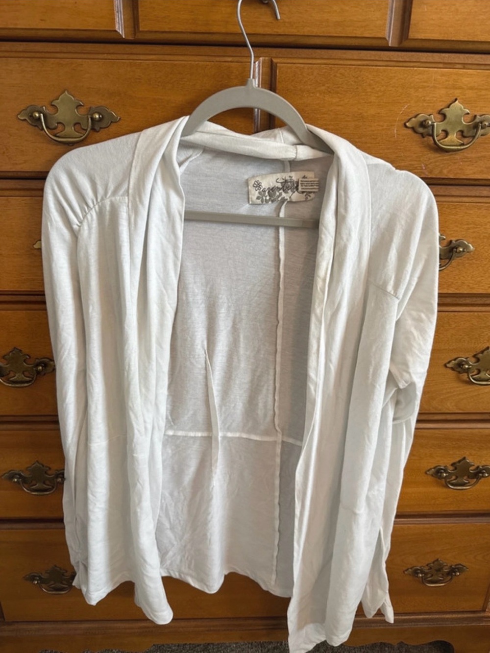 Light Gray Open-Front Women's Cardigan